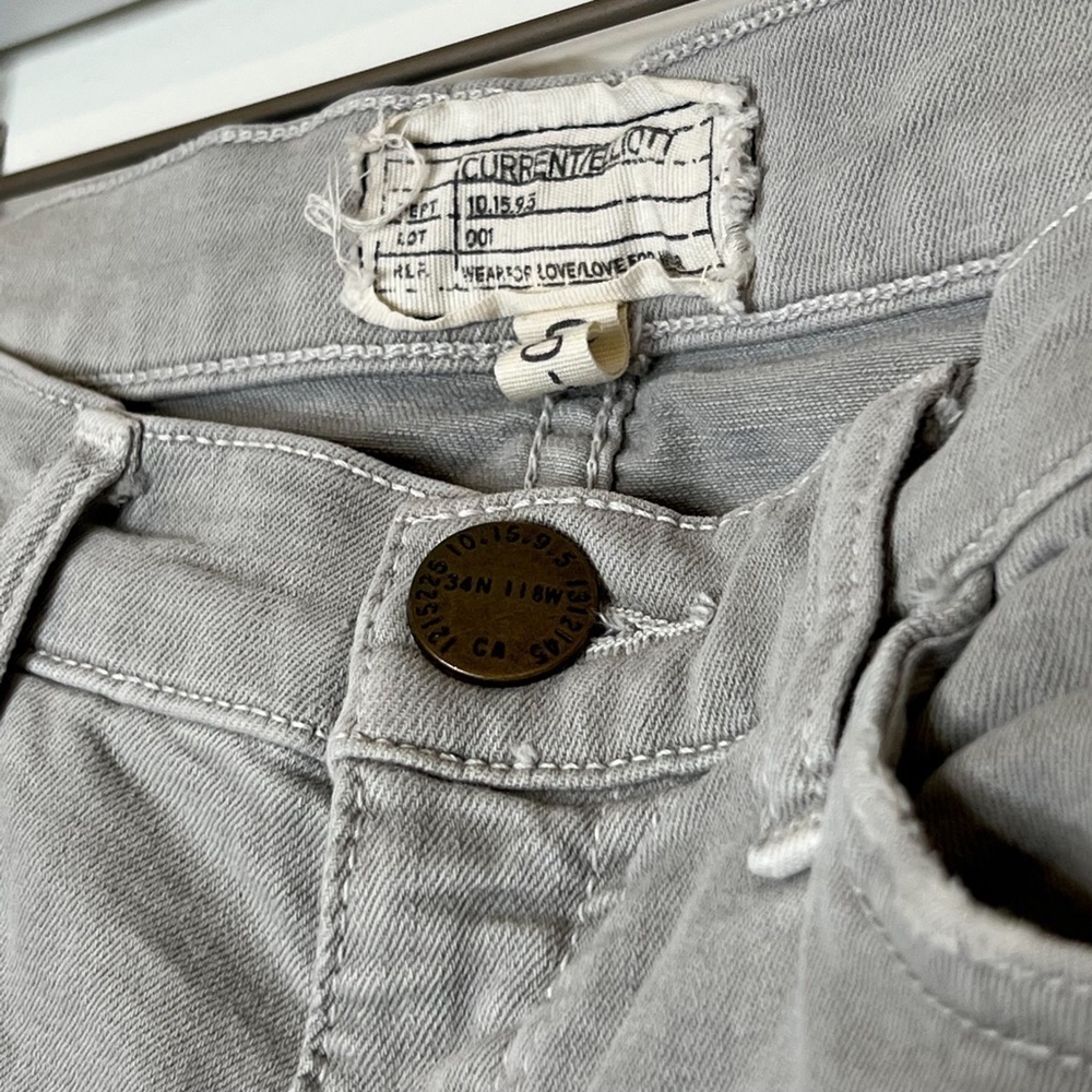 Current Elliott Jeans Stiletto Dillon Released Hem Raw Gray Light Wash Size 24 - Picture 4 of 10
